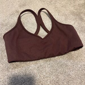 Senita Athletics Brown Racerback Sports Bra